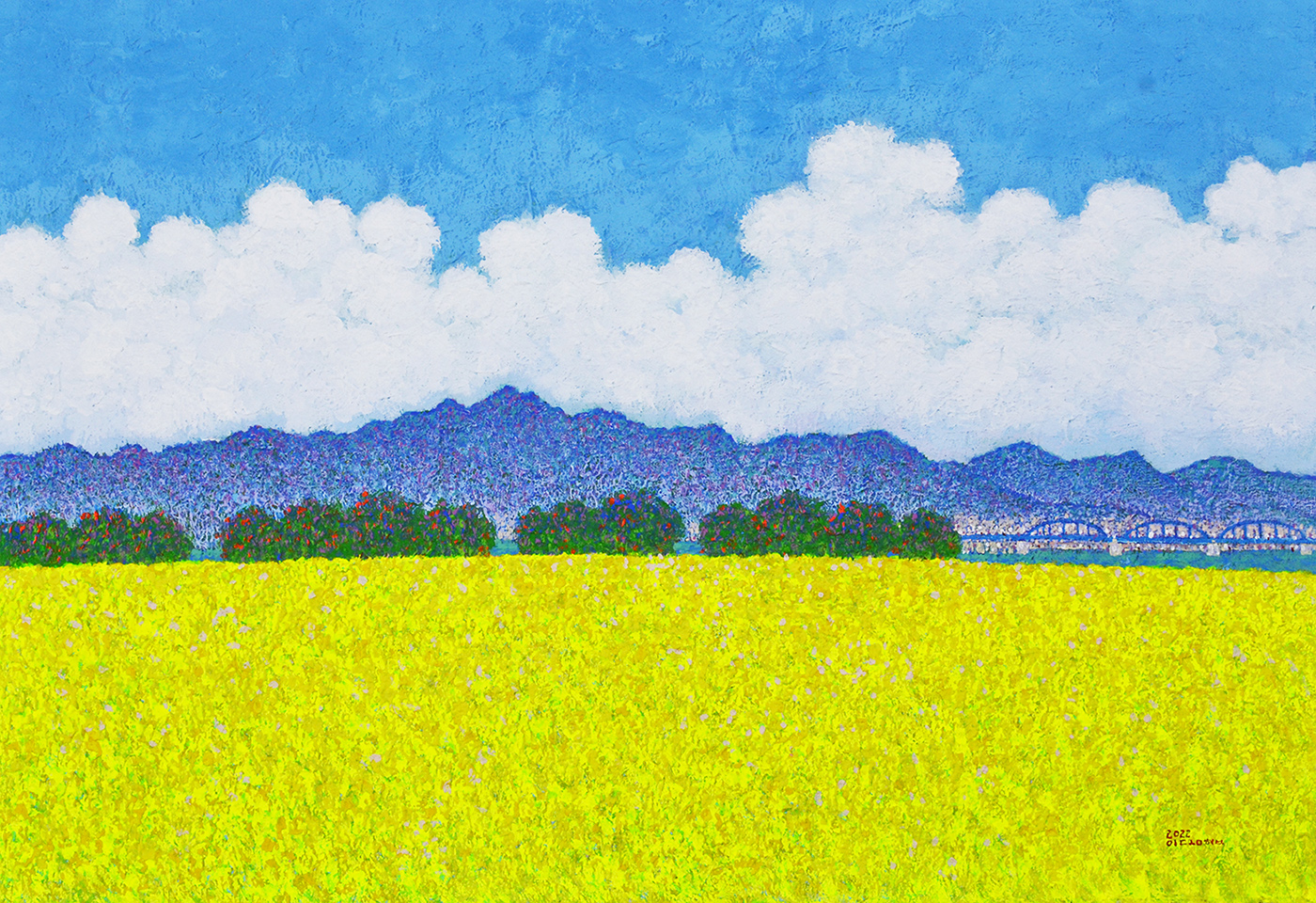 서울 서래섬 유채꽃밭