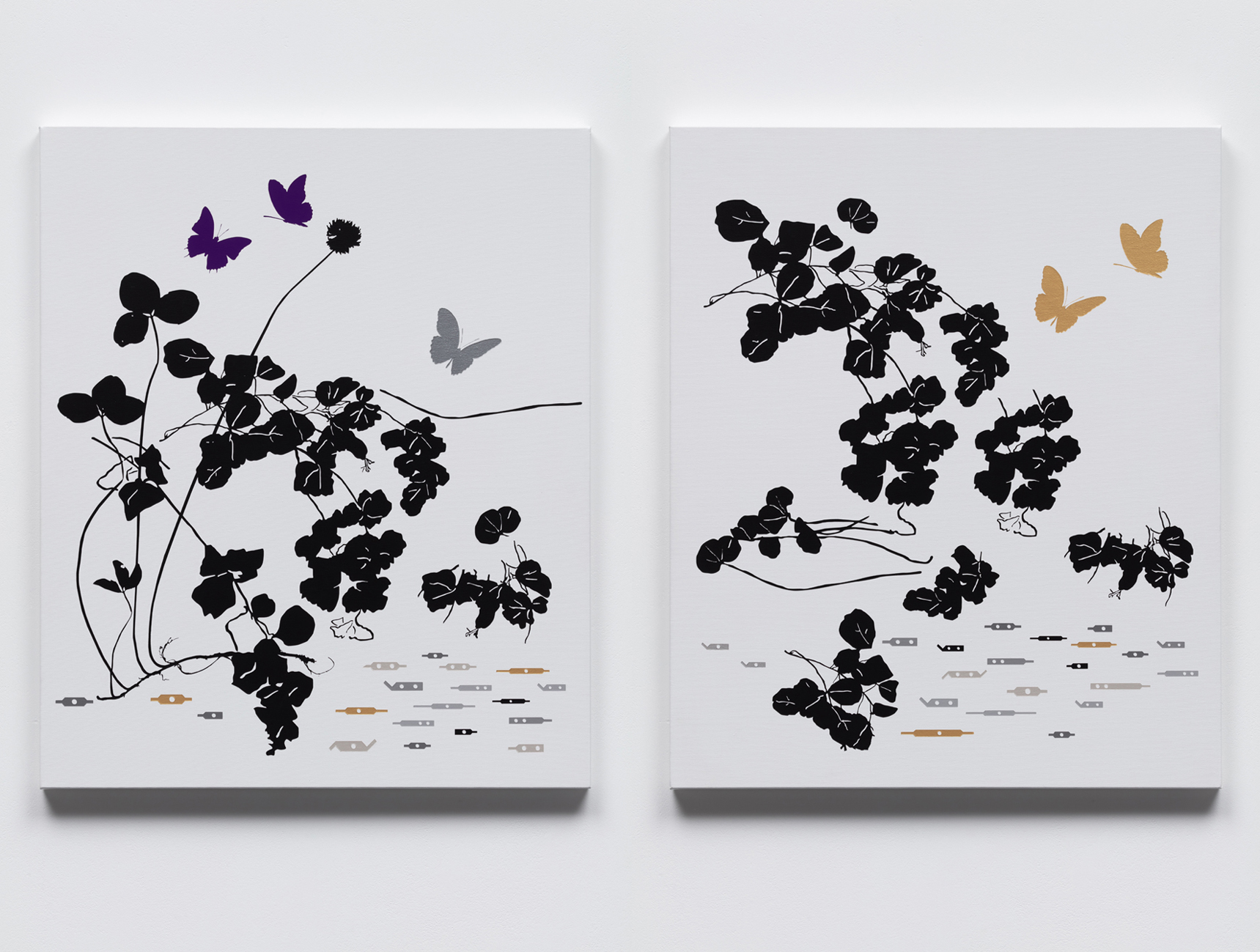 힌 쌍의 나비-1, 2