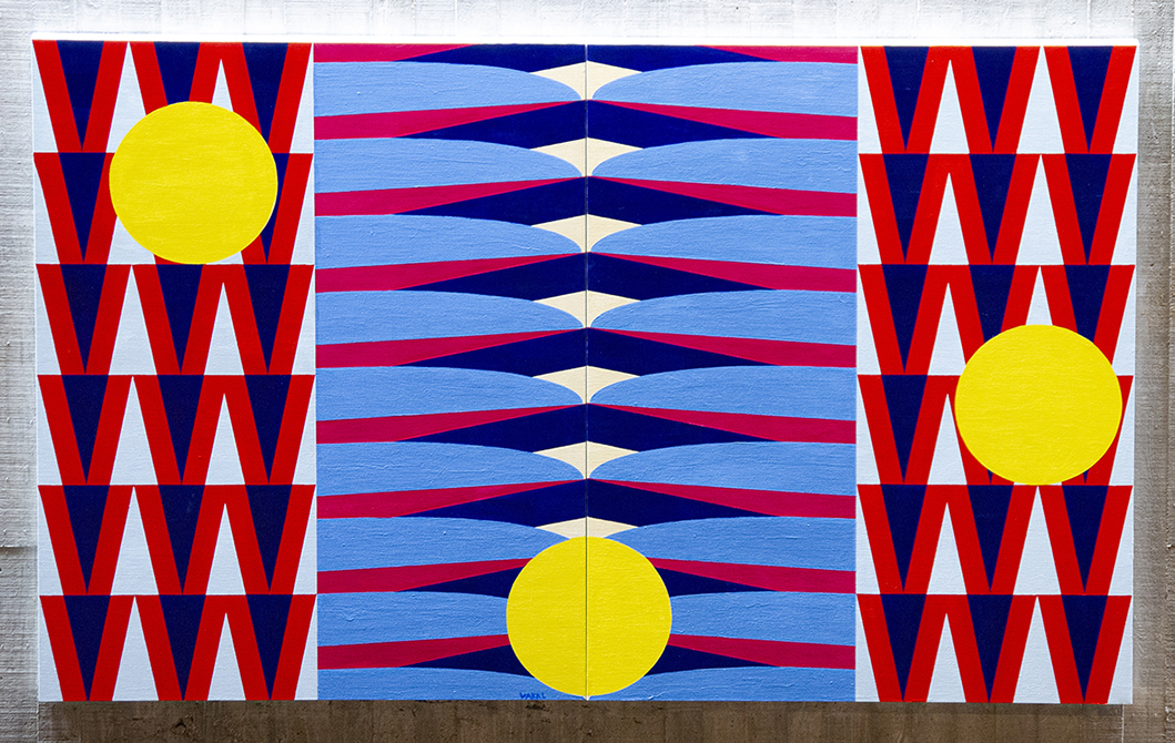 움직이는 원형들 6 (빨강과 하늘색)